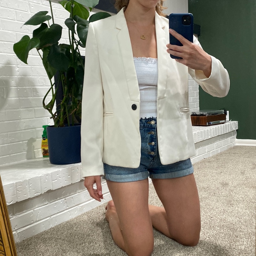 Mango white blazer jacket